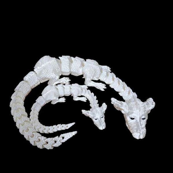 3D Printed Luck Dragon Figurine | Neverending Story Inspired Falkor | Fantasy Desk Decor | Dragon Lover Gift | White Dragon Sculpture