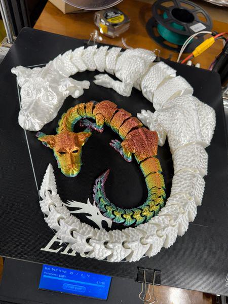 3D Printed Luck Dragon Figurine | Neverending Story Inspired Falkor | Fantasy Desk Decor | Dragon Lover Gift | White Dragon Sculpture