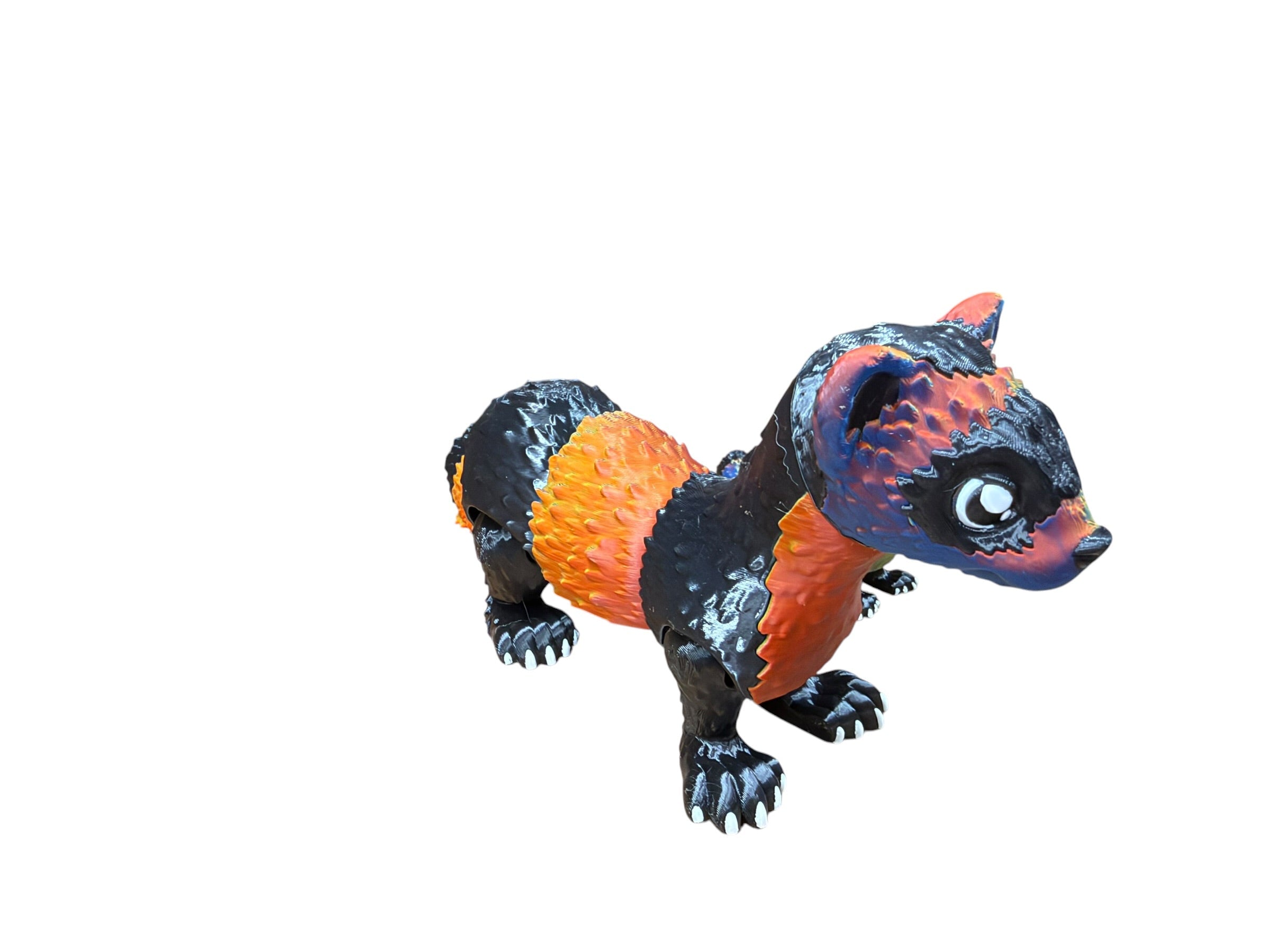 Flexible 3D printed ferret side view