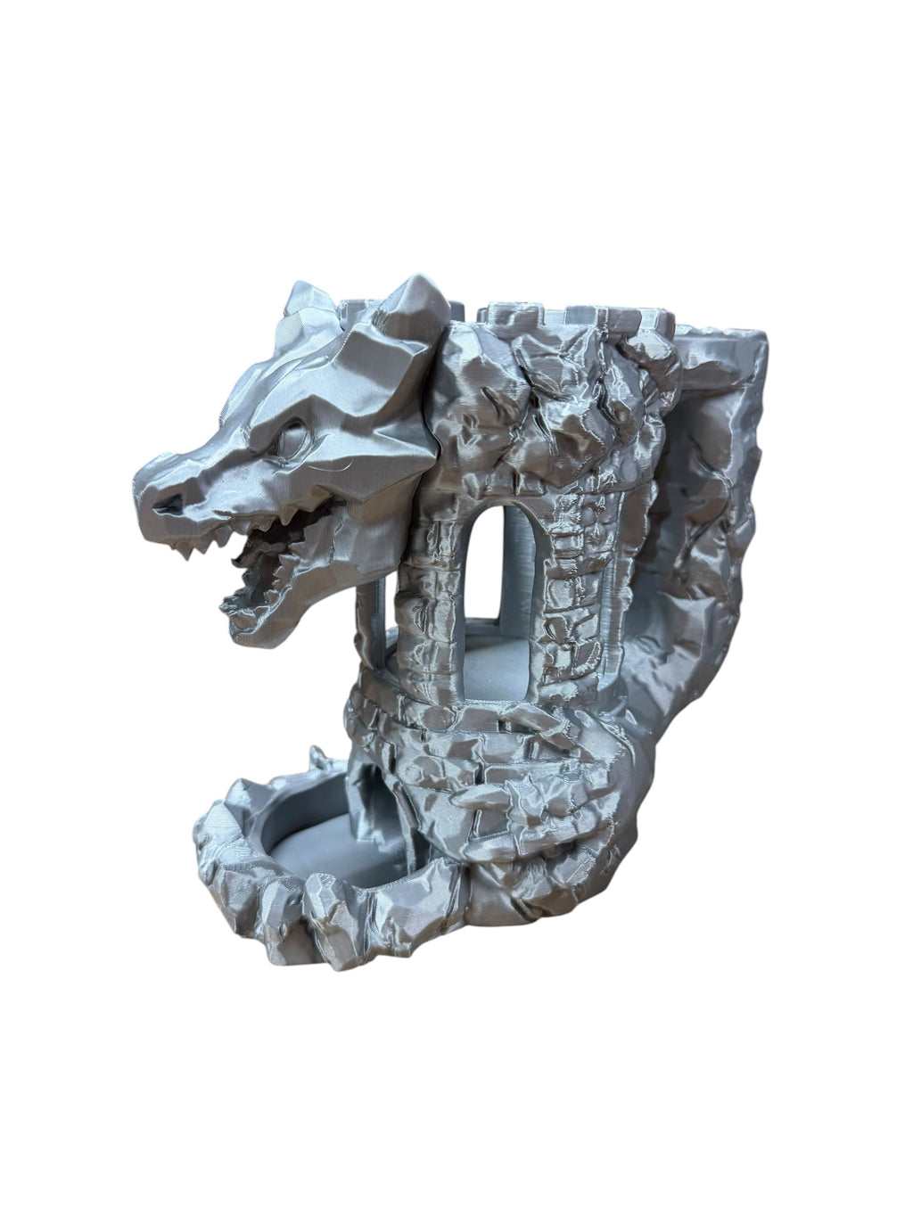Dragon Fortress Dice Tower and Can Holder | 3D Printed Tabletop RPG Accessory