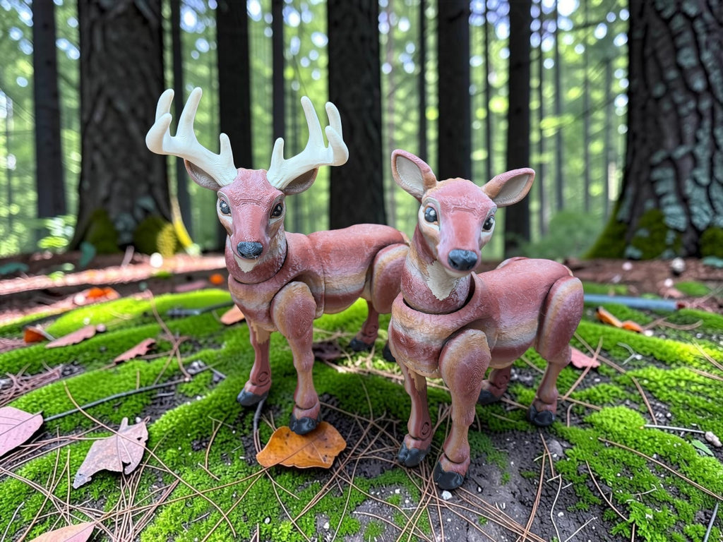 Articulated buck figurine detail