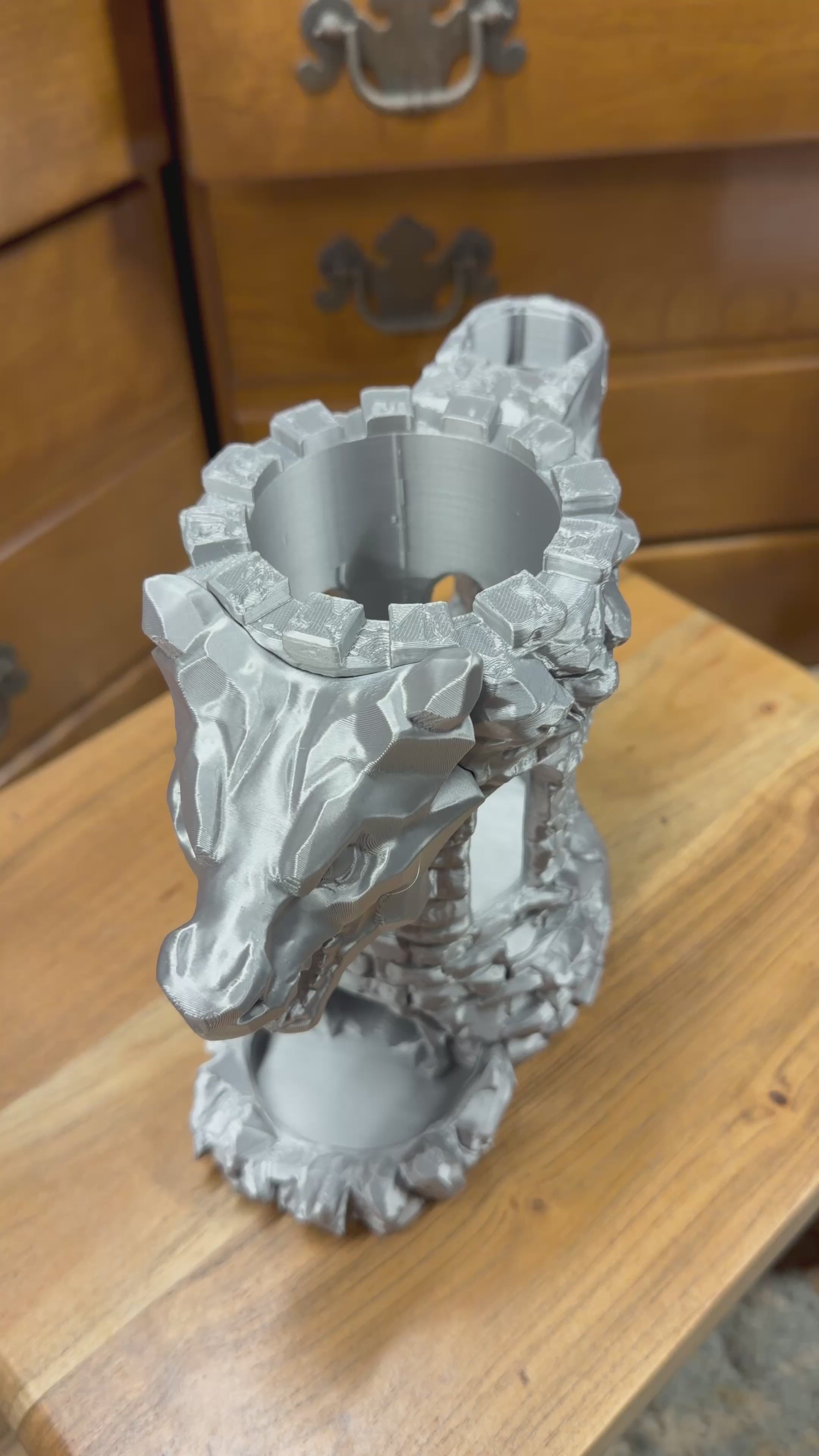 Dragon Fortress Dice Tower and Can Holder | 3D Printed Tabletop RPG Accessory